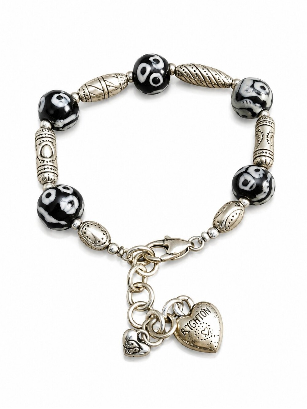 BRIGHTON Kenya Black Lampwork Glass Beaded Bracelet